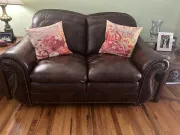 Leather love seat