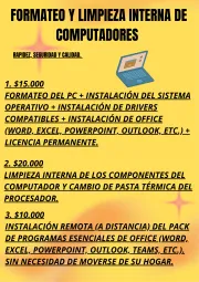FORMATEO Y LIMPIEZA INTERNA DE COMPUTADORES