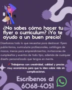 Diseños de flayers, CV y muchas cosas más
