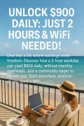 Work smart: $900 daily for just 2 hours online!!