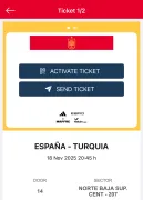 Entradas para el partido internacional España - Turquía del 18 de noviembre