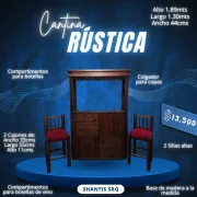 Cantina rústica con dos sillas altas