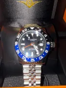 Reloj Stuhrling Original GMT Negro/Azul - Nuevo con Caja - Edición de Lujo