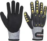 Guante antiimpacto resistente a los cortes, GreyBk