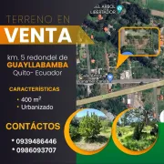 Terreno en Guayllabamba km5 — 400 m²