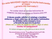 Por Navidad se rematan joyas bolivianitas de primera clase