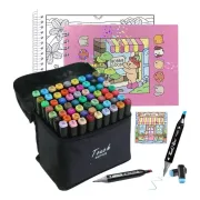 Kit libro ilustrativo para pintar + pinceles touch 36 colores