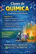 Clases de Química para estudiantes universitarios y/o interesados en la química