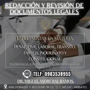 🏛️ DR. MIGUEL ASDRÚBAL RAMOS RAMOS 🏛️ 🎓 Abogado Especialista en Derecho Civil | Ambato