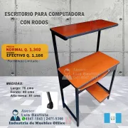 ESCRITORIO PARA COMPUTADORA CON RODOS.
