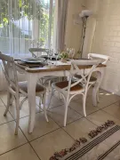Comedor Vintage blanco 4 sillas