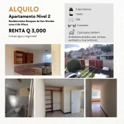 Apartamento zona 4 de Mixco Bosques de San Nicolas Rento