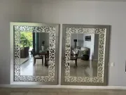 Set de espejos – diseño de tallado realizado por Eloin Rivera, almacen Sepia en Cali