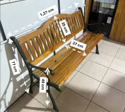 BANCO DE MADERA Y FIERRO FORJADO – ESTILO CLÁSICO