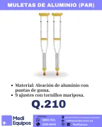 ¡RECUPÉRATE MÁS RÁPIDO! MULETAS DE ALUMINIO (PAR)