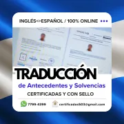 TRADUCIMOS ANTECEDENTES Y SOLVENCIAS