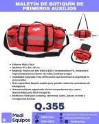 Maletín para Primeros Auxilios con amplio espacio y excelente organización.